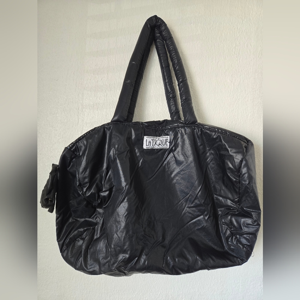 Vintage LaTique Parachute Tote Black